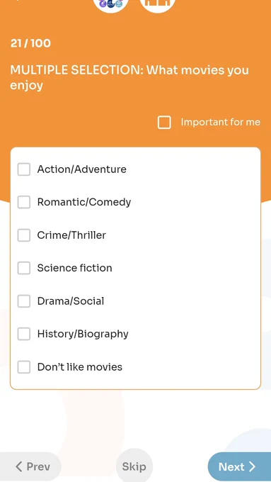 Answer Multiple Choice Questions & invite your loveds ones to answer as well. The app algorithm will calculate Mind-matching % and give results 😊