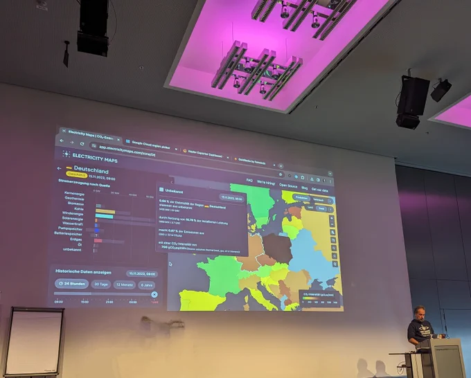 Slide showing electricty map