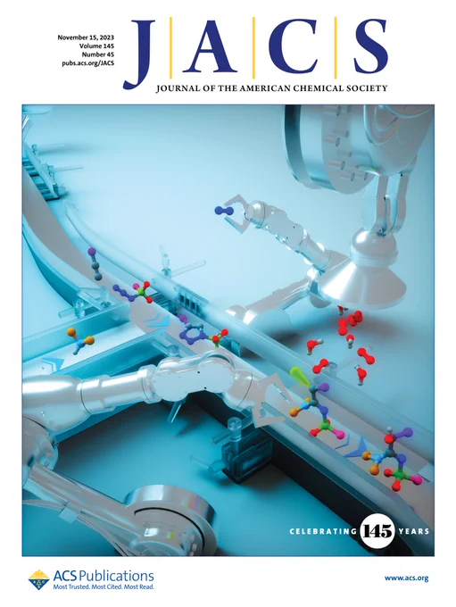 JACS Volume 145, Issue 45
Front cover image, depicting the article "Generation and Aerobic Oxidation of Azavinyl Captodative Radicals"