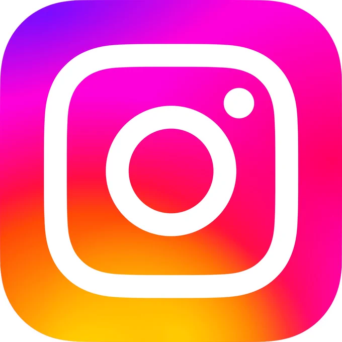 Instagram logo - camera outline against and pick, purple and orange blended background colour.