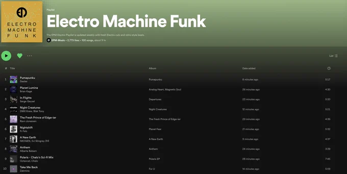Updated Electro playlist