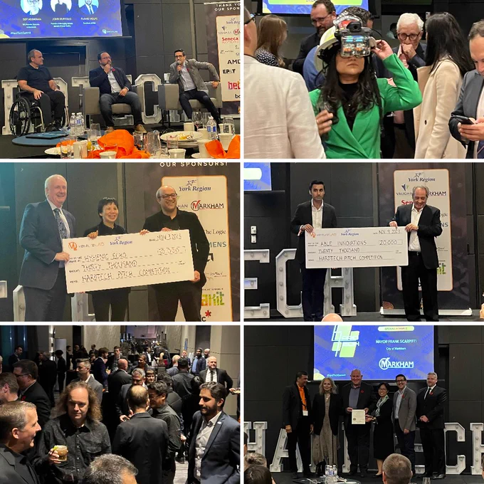 A collage of photos from the HardTech Pitch Competition Gala