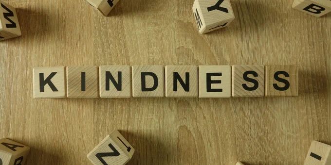 Kindness spelled in scrabble letters