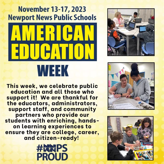 This week, we celebrate public education and all those who support it!  We are thankful for the educators, administrators, support staff, and community partners who provide our students with enriching, hands-on learning experiences to ensure they are college, career, and citizen-ready! 