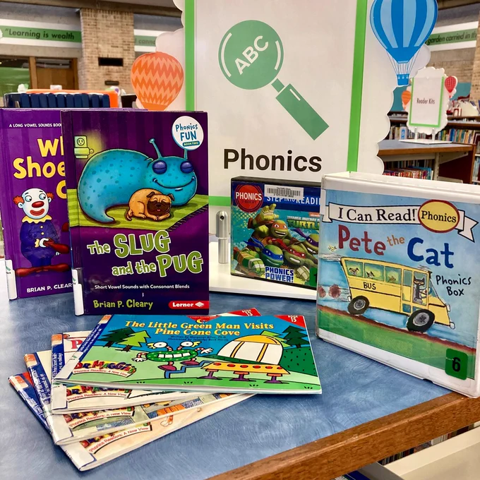 Display of phonics books