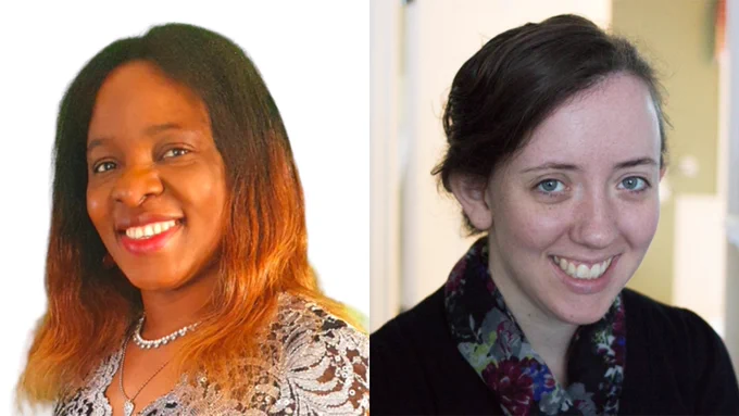 Photos of ALCF's Nwamaka Okafor (left) and Bethany Lusch.