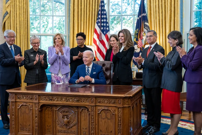 President Biden signs a Presidential Memorandum establishing the first-ever White House Initiative on Women’s Health Research. 