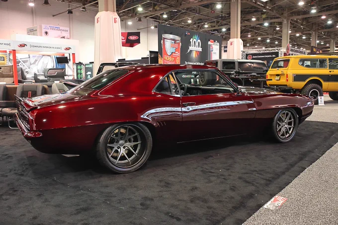 Finale Speed’s Carbon Fiber 1969 Chevrolet Camaro on Forgeline Forged Three Piece VX3C Wheels, rear quarter