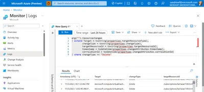 From the Logs query builder, craft Azure Resource Graph queries and execute them
