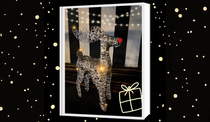 A photo showing a light-up reindeer at The Commandery.