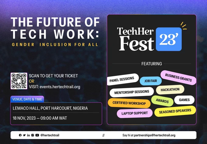 TechHer Fest 2023 flier