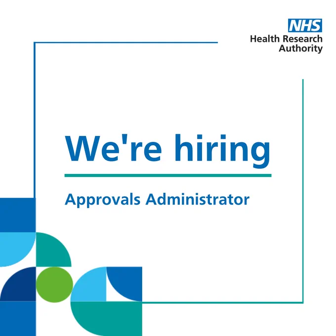 'We're hiring approvals administrator' tile. HRA logo top right. HRA icon bottom left.