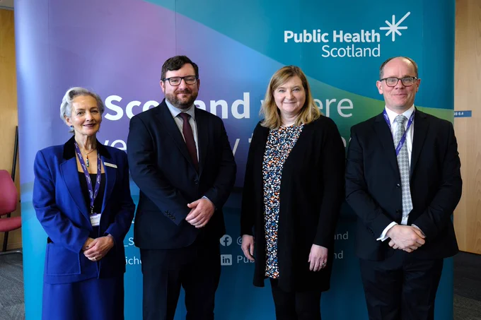 L to R: Angiolina Foster, Paul Kelly, Jenni Minto MSP and Paul Johnston.