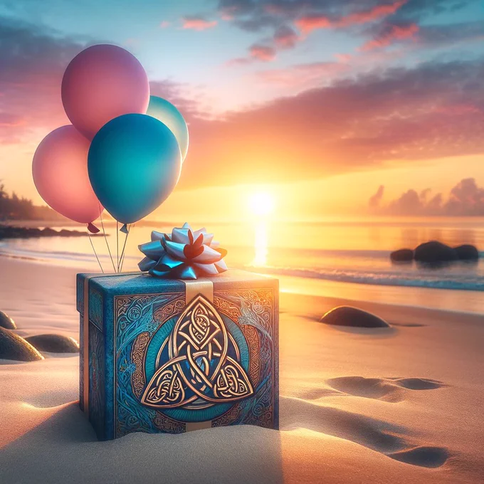AI Generated Photo of Glow Birthday Present