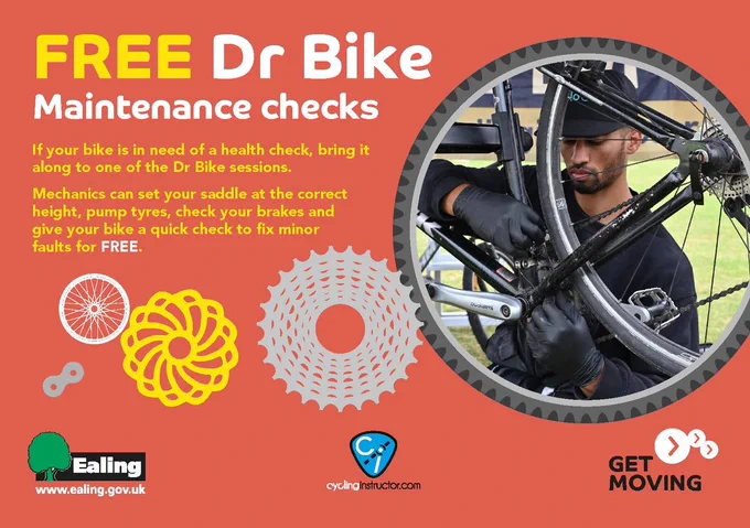 Dr Bike maintenance checks - if your bike is in need of a health check, bring it along to one of the Dr Bike sessions. Mechanics can set your saddle at correct height, pump tyres, check brakes and give your bike a quick check to fix minor faults for free.