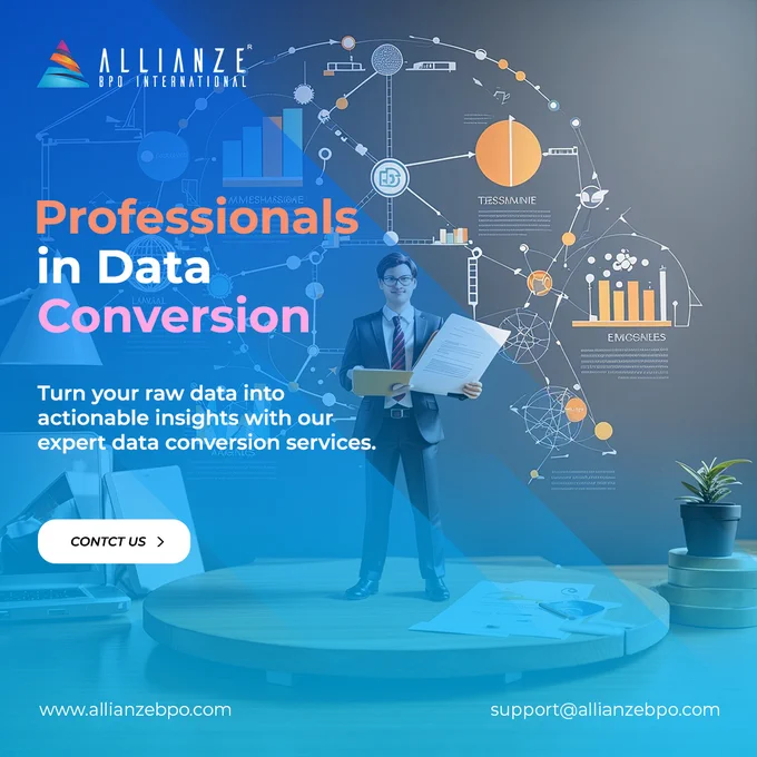 Need to convert your data?

We're here to help! We offer a wide range of data conversion services, so you can find the perfect solution for your needs. Our data conversion services are fast, accurate, and affordable. We're committed to providing our customers with the best possible service.

For more details, visit our website: https://lnkd.in/gVm8Drt
Connect with our data conversion experts: support@allianzebpo.com


#dataconversion #DataTransformation #DataMigration #DataFormatConversion #PDFConversion #ExcelConversion #CSVConversion #JSONConversion #XMLConversion #DataCleaning #DataOrganizing #DataProcessing #DataEntry #AllianzeBPO