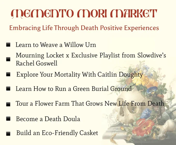Graphic with vanitas artwork