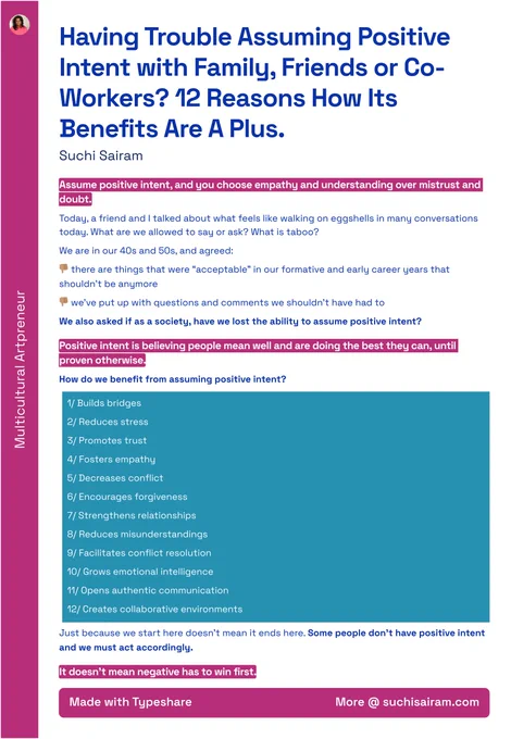 Having Trouble Assuming Positive Intent with Family, Friends or Co-Workers? 12 Reasons How Its Benefits Are A Plus.