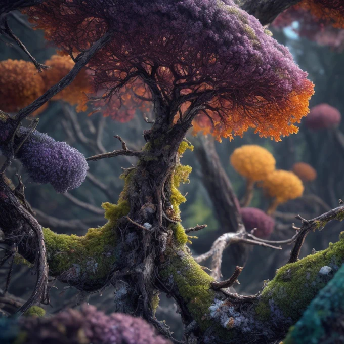 old growth microbial community imagined in leonardo.ai