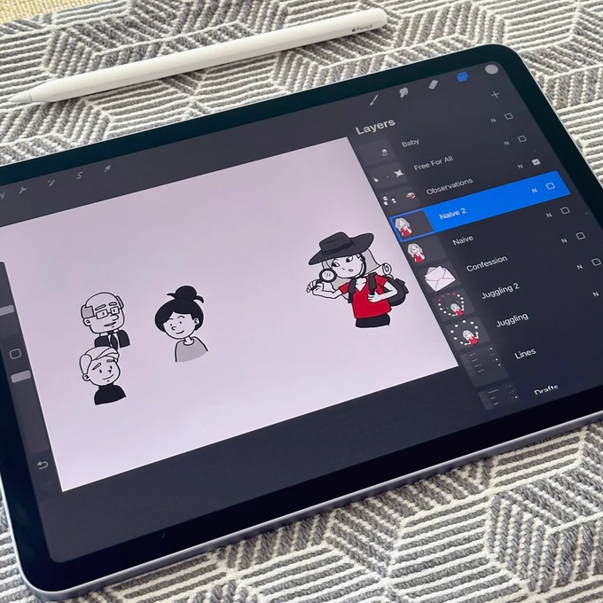 Drawing doodles on an iPad