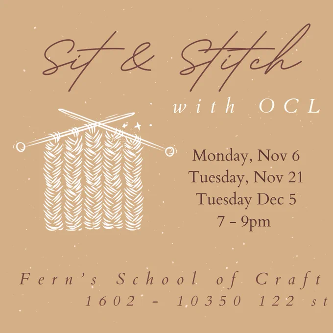 Invitation to Sit and Stitch with OCL