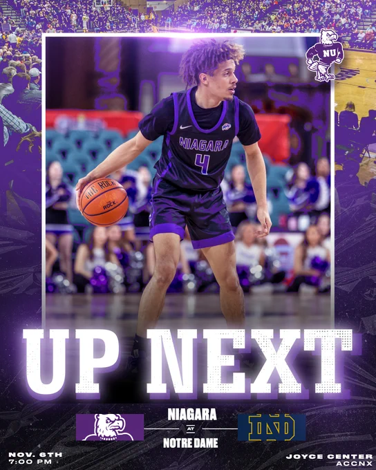 Niagara at Notre Dame Up Next Graphic