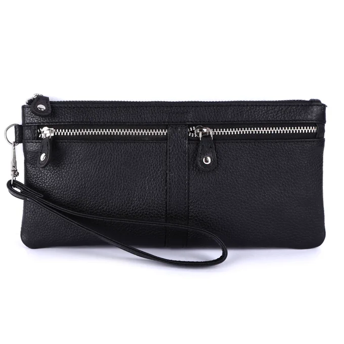 Lucy wrist clutch, Colour black, Real leather.
One main compartment opening with YKK Metal zipper , 4 zipper pockets, 6 card slots.
#leatherbag #ladieshandbags #handbags #WomensHealth #sisterwives #Totebag #shouladerbag #women #girls#fashionstyle #clutches #fashionstyle #FashionWeek #bags #Smallbags #onlinestore #Stylish #kellybag#GIRLorLADY 