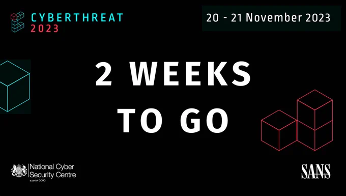 2 weeks to go, CyberThreat 2023, 20 - 21 November 2023