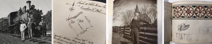 Four photos that represent images found in the 4 collections described in this tweet