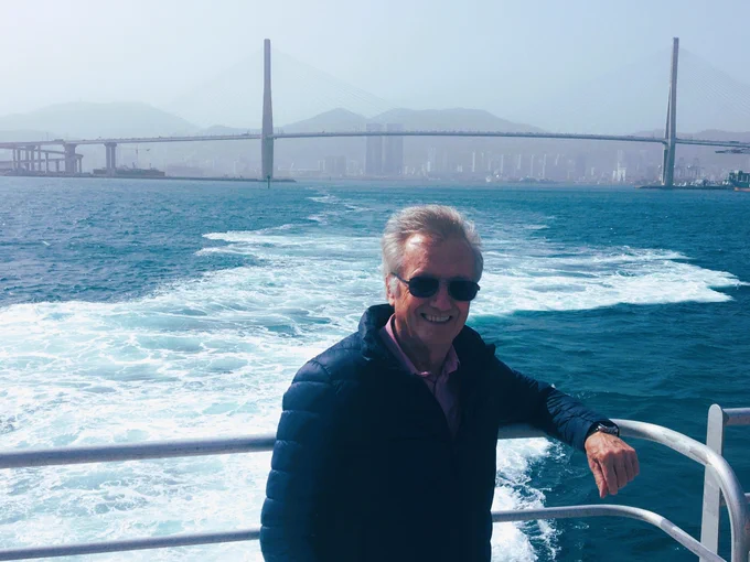 Tony on Queen Beetle ferry, Busan, South Korea