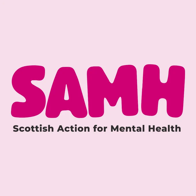 Our new SAMH logo, which now stands for "Scottish Action for Mental Health"