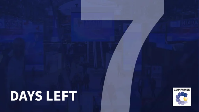 Image: COMPAMED logo and text saying: 7 days left; Copyright: Messe Düsseldorf