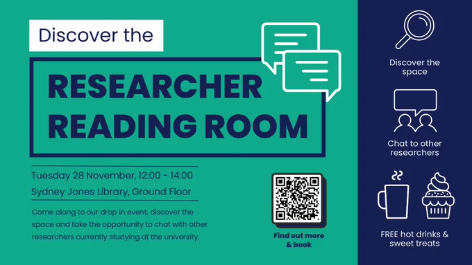 Tuesday 28th November 12-2 - Sydney Jones Library,