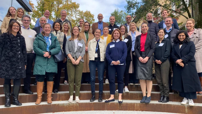 Attendees from the CASE International Schools European Forum 2023 held at Ecolint: International School of Geneva on 2-3 November. Pictured are CASE staff members, planning committee volunteers and attendees.