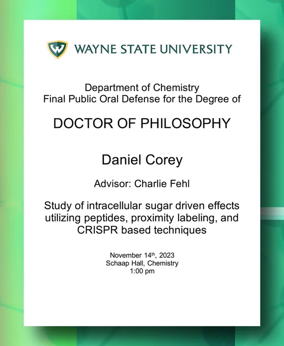 Flier for PhD defense