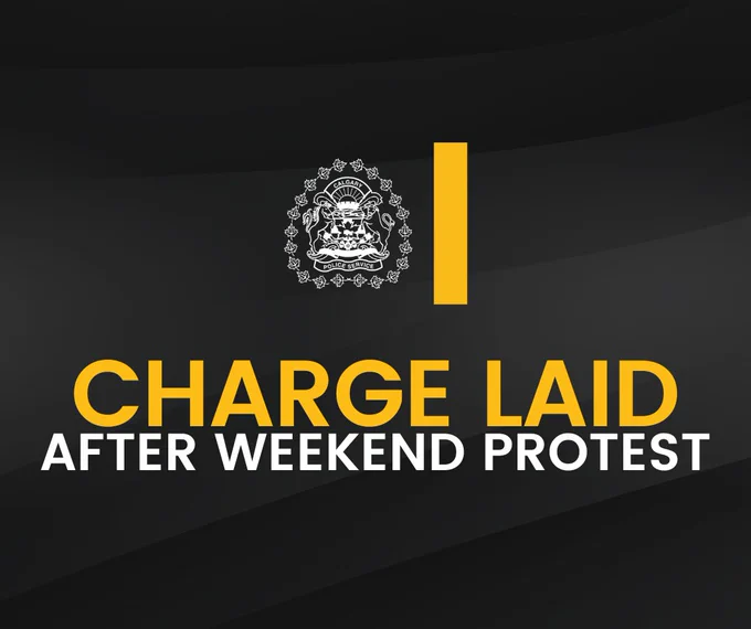 Charge laid after weekend protest