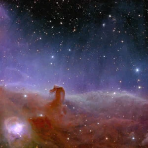 Spettacolare vista panoramica e dettagliata della Nebulosa Testa di Cavallo, conosciuta anche come Barnard 33 e parte della costellazione di Orione. Gli scienziati con l'aiuto del telescopio spaziale #Euclid sperano di trovare molti pianeti deboli e mai visti prima della massa di Giove nella loro infanzia celeste, così come giovani nane brune e piccole stelle. Credits 📸: ESA/Euclid/Euclid Consortium/NASA, image processing by J.-C. Cuillandre (CEA Paris-Saclay), G. Anselmi; CC BY-SA 3.0 IGO.