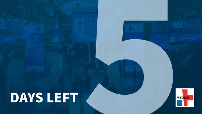 Image: the MEDICA logo and the Text saying: 5 days left; Copyright: Messe Düsseldorf