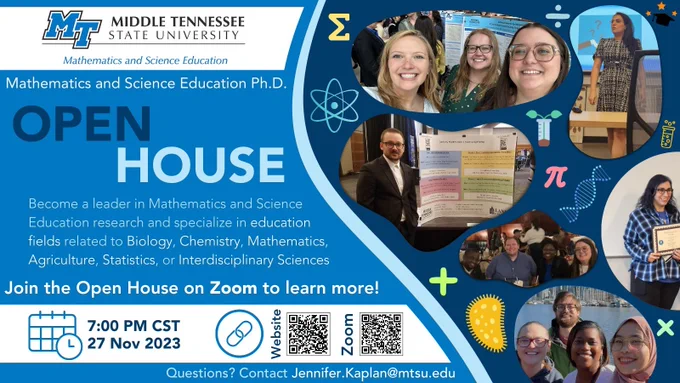 Flyer with information for how to attend our virtual open house.
