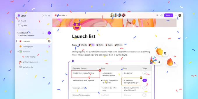 Loop app with a page titled "Launch List"