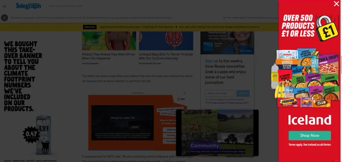 News website that is plastered with so many adverts and pop ups that you can't even read the article at all.