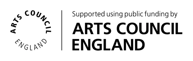 Logo showing (in a circle to the left) 'ARTS COUNCIL ENGLAND', a vertical line and 'Supported using public funding by ARTS COUNCIL ENGLAND'