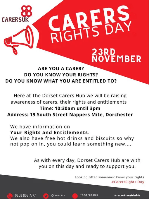 Flyer for carers rights day 2023