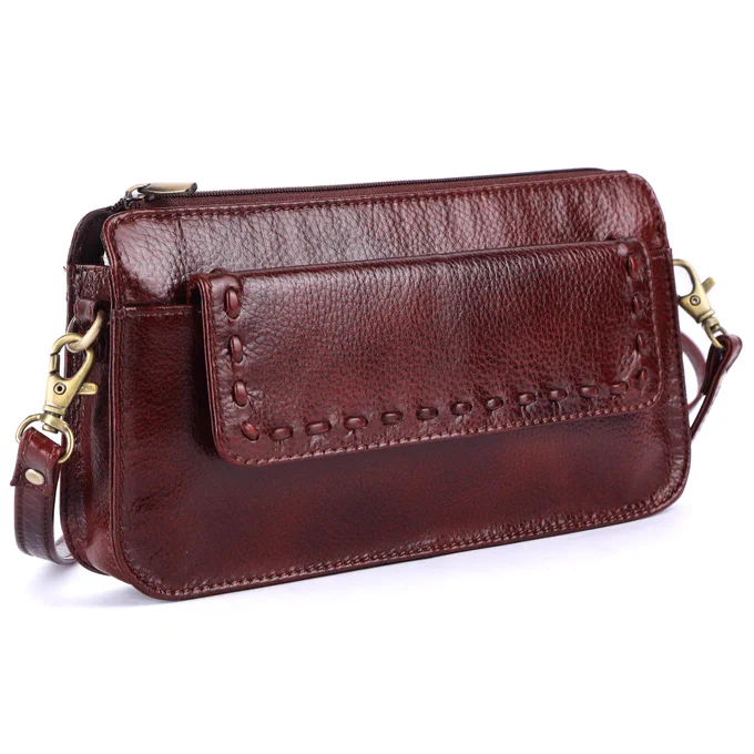 RAIZEL, ANAYA SLING bag beautiful hand purse, Front design has been for women and girls. Front design has been simple lacing handcraft which make it special. 
Easy to use this is simple hand clutch cum sling bag, it's all corners are rounded. 
SIZE is 23 × 3 × 12 centimeters. 
LARGE CAPACITY : There is one main compartment pass book, fees book, cash, cosmetics and etc .Three pockets one zipper pocket in behand the front for coins, small ornaments , one zipper pocket in side the bag back wall for cash and jewellery , one without zipper pocket in front for bill and slip, 
PALACES : You can use any where wedding, anniversary, office, college, evening party, This sling bag will match for your all dress, such as that simple suit, salwar suit, jeans top, simple gown, saree, kurti, you can gift it your dear, as like sisters, mother, sisters in law, cousins , mother in low. #leatherbag #handbags #sisterwives #clutches #fashionstyle #FashionWeek #justasking #handpurse 