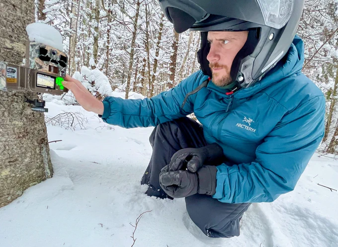 Much of our winter work is spent deploying and maintaining our >200 trail cameras spread across a roughly 750 square mile area take.