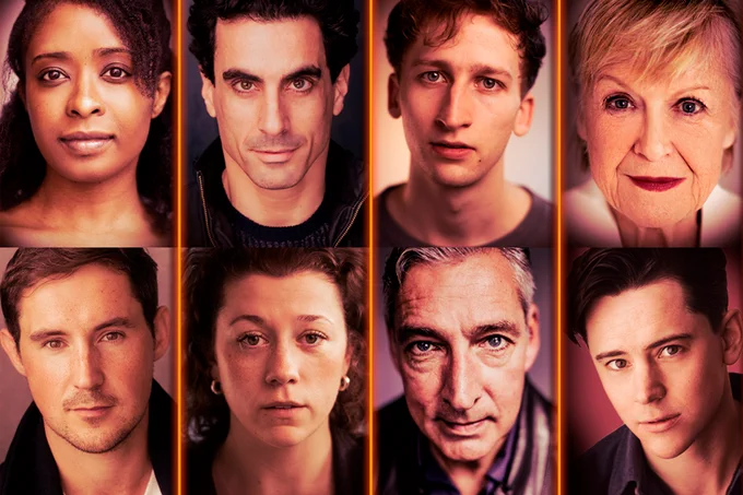 A montage of headshots for the new West End cast of The Mousetrap