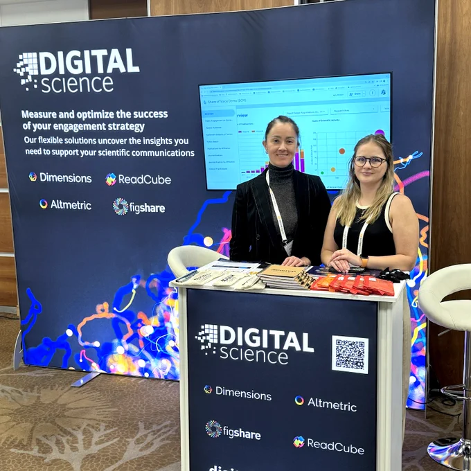 Julia & Laura from the Digital Science team at Pharma Customer Engagement Europe 2023 - #REcustomerEU23 - in London.