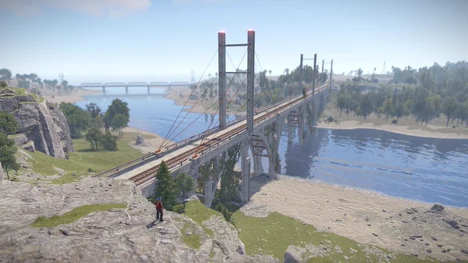 Observer island likes to have bridges. Connected with the central train network, roads and more it allows for unique vantage points and means of transportation around this map!