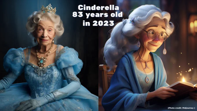 Fairytale princesses re-imagined in later life | See more at www.taking.care/ai