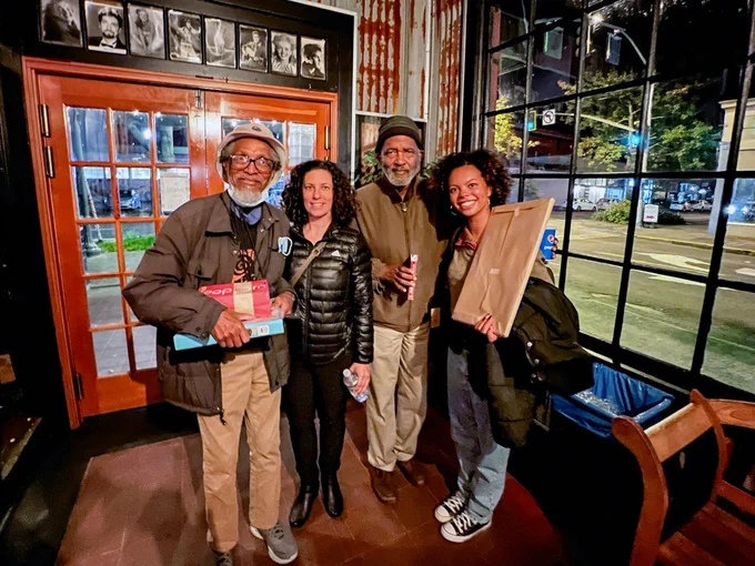Four members of the York Street Working Group, attending the screening of “Remembering York” at the Astoria International Film Festival in Astoria, Oregon.